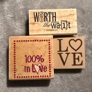 Love & Worth the Wait Wood-Mount Stamp Trio
